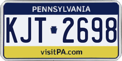 PA license plate KJT2698
