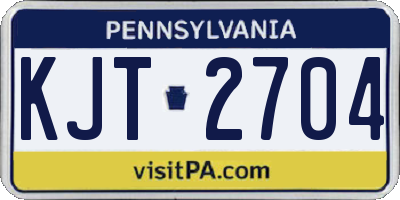 PA license plate KJT2704