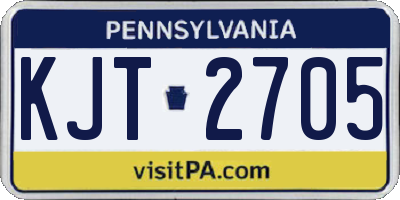 PA license plate KJT2705