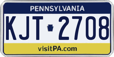 PA license plate KJT2708