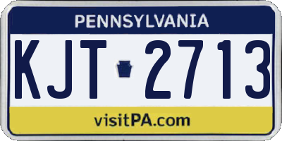 PA license plate KJT2713