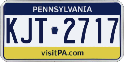 PA license plate KJT2717