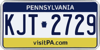 PA license plate KJT2729