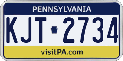 PA license plate KJT2734