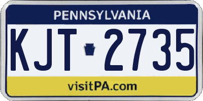 PA license plate KJT2735