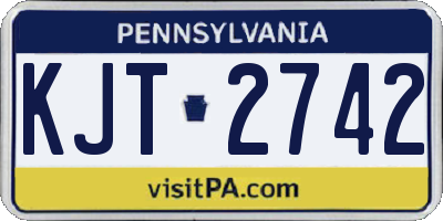 PA license plate KJT2742