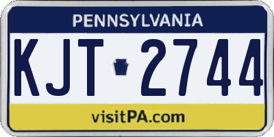 PA license plate KJT2744