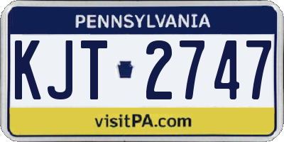 PA license plate KJT2747