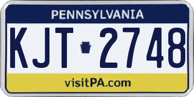 PA license plate KJT2748