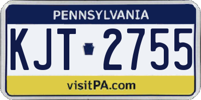 PA license plate KJT2755