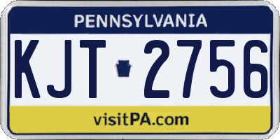 PA license plate KJT2756