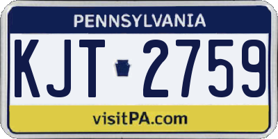 PA license plate KJT2759