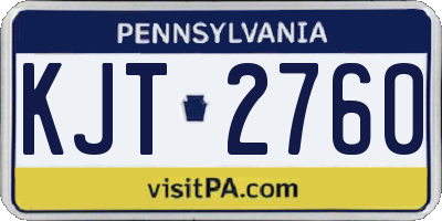 PA license plate KJT2760