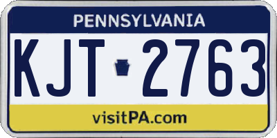 PA license plate KJT2763