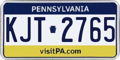 PA license plate KJT2765