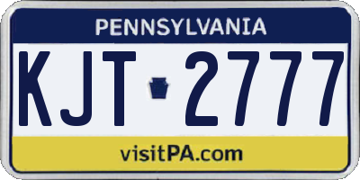 PA license plate KJT2777