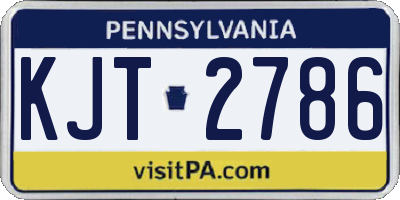 PA license plate KJT2786