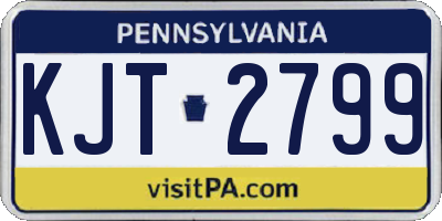 PA license plate KJT2799