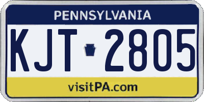 PA license plate KJT2805