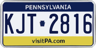 PA license plate KJT2816
