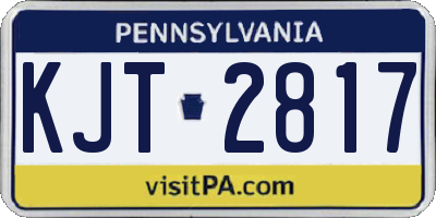 PA license plate KJT2817