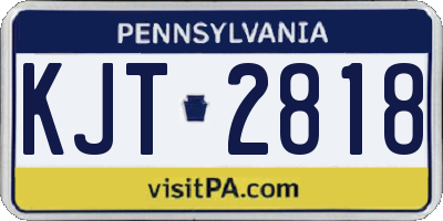 PA license plate KJT2818