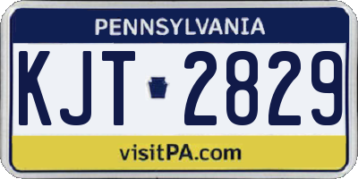 PA license plate KJT2829