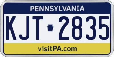 PA license plate KJT2835