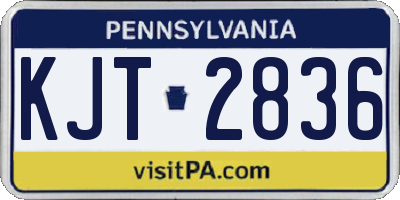 PA license plate KJT2836
