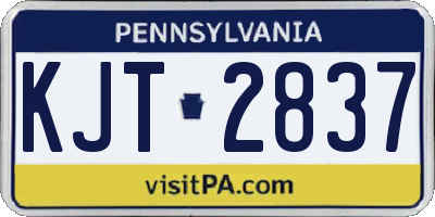 PA license plate KJT2837