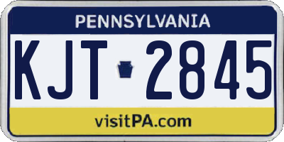 PA license plate KJT2845