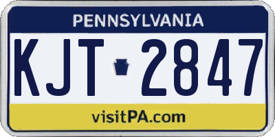 PA license plate KJT2847