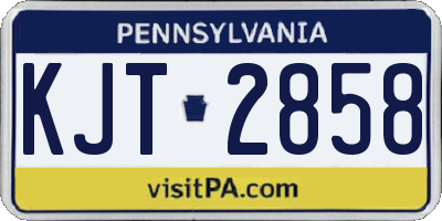 PA license plate KJT2858