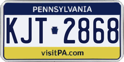 PA license plate KJT2868