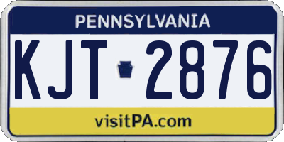 PA license plate KJT2876