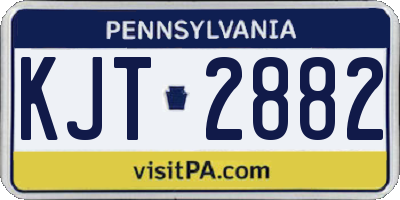 PA license plate KJT2882