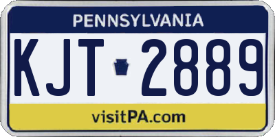 PA license plate KJT2889
