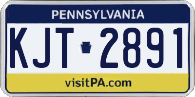PA license plate KJT2891
