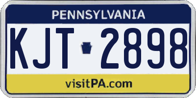 PA license plate KJT2898