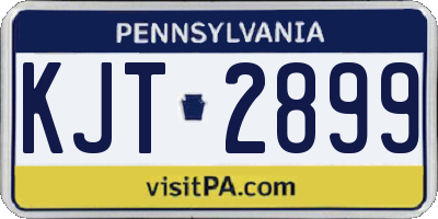 PA license plate KJT2899