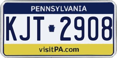 PA license plate KJT2908