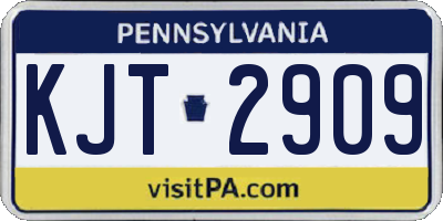 PA license plate KJT2909