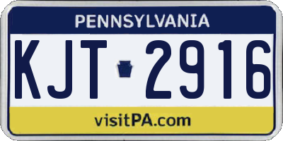 PA license plate KJT2916