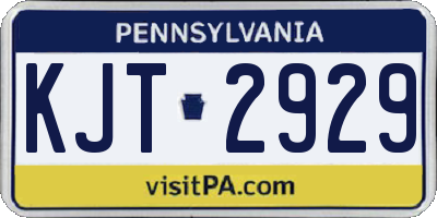 PA license plate KJT2929