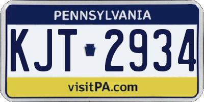 PA license plate KJT2934