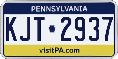 PA license plate KJT2937