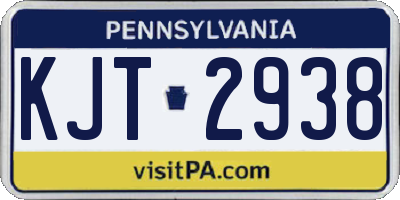 PA license plate KJT2938