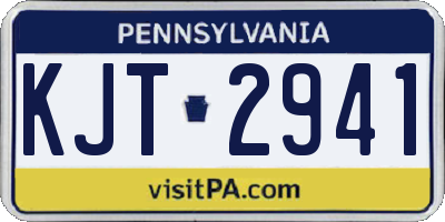 PA license plate KJT2941
