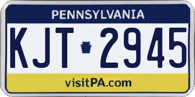 PA license plate KJT2945
