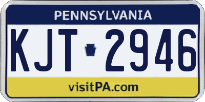 PA license plate KJT2946